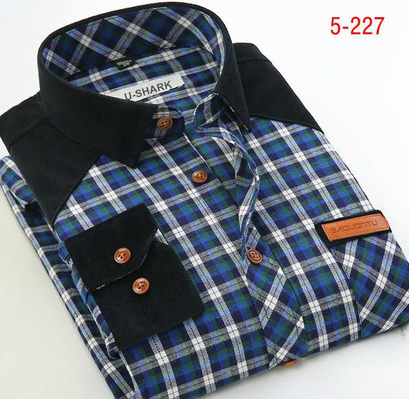 Mens Brown Checked Shirt sleeves