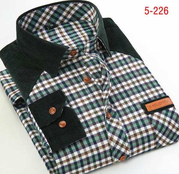 Mens Brown Checked Shirt sleeves