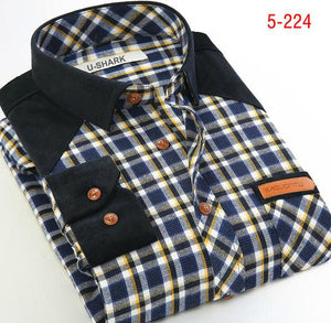 Mens Brown Checked Shirt sleeves