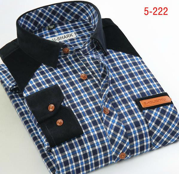 Mens Brown Checked Shirt sleeves