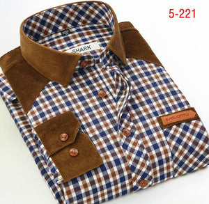 Mens Brown Checked Shirt sleeves