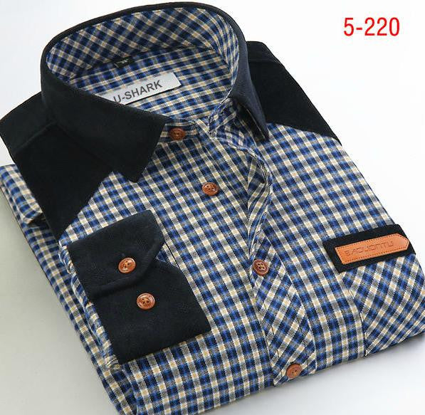 Mens Brown Checked Shirt sleeves