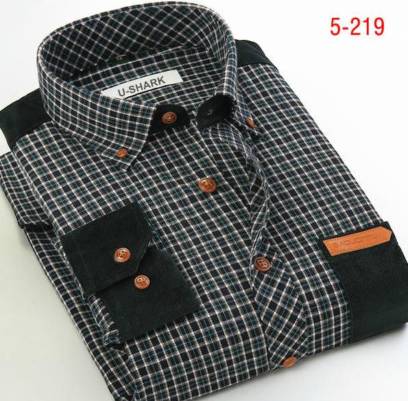 Mens Brown Checked Shirt sleeves