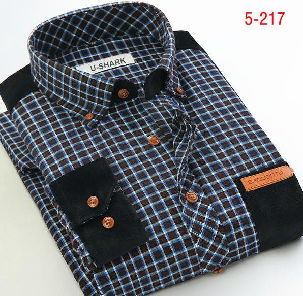 Mens Brown Checked Shirt sleeves