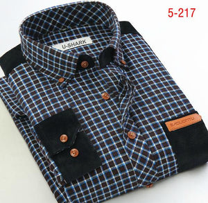 Mens Brown Checked Shirt sleeves