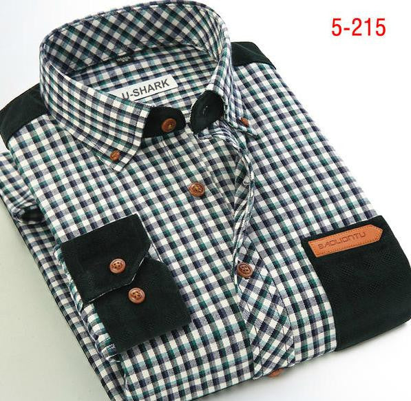 Mens Brown Checked Shirt sleeves