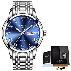 Men Fashion Sports Quartz Full Steel Gold Business Mens Watches