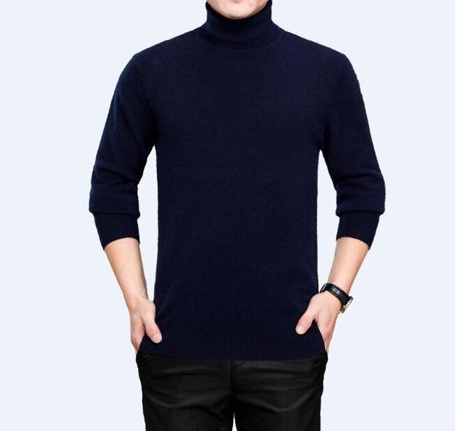 Mens turtleneck cashmere sweater