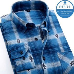 Mens Blue Green Checked Shirt sleeves