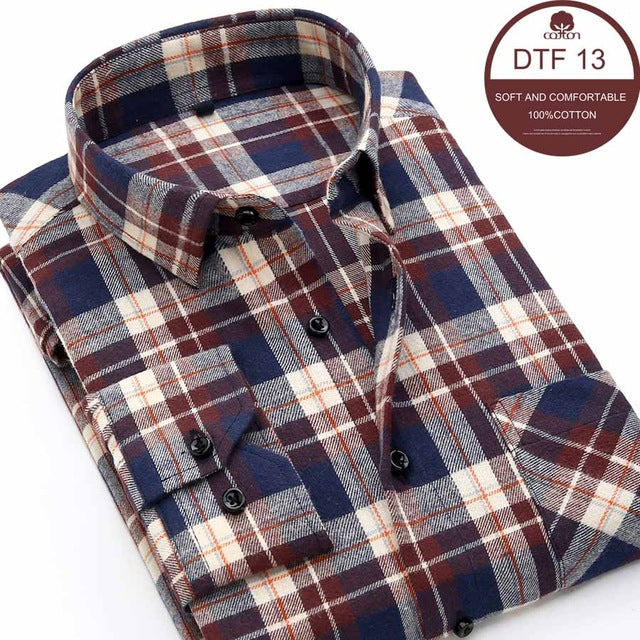 Mens Blue Green Checked Shirt sleeves