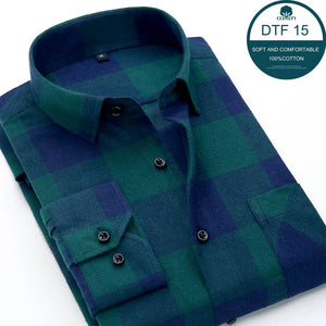 Mens Blue Green Checked Shirt sleeves