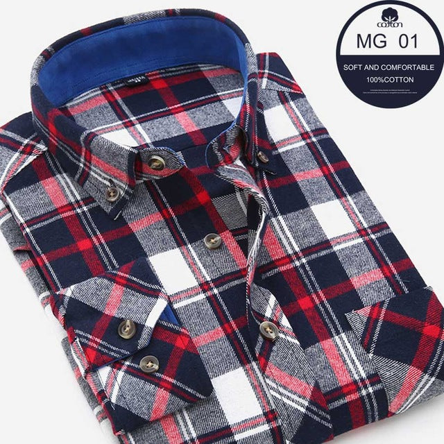 Mens Blue Green Checked Shirt sleeves