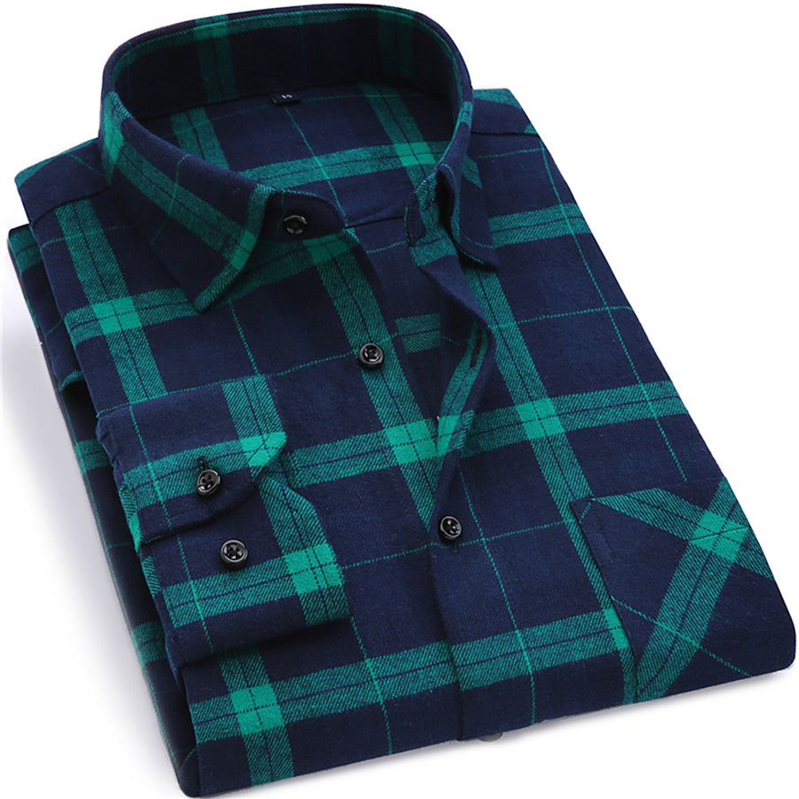 Mens Blue Green Checked Shirt sleeves