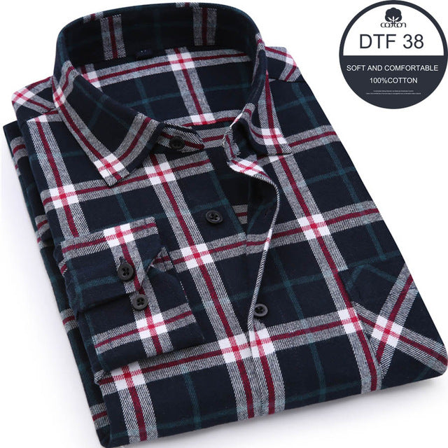 Mens Blue Green Checked Shirt sleeves