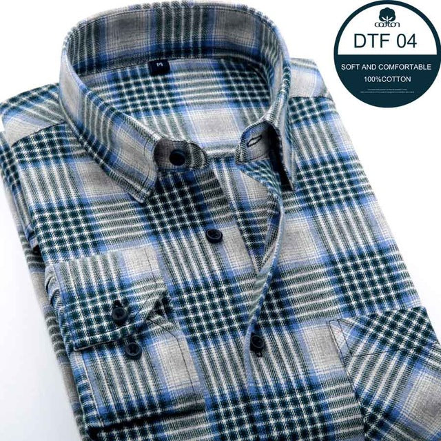Mens Blue Green Checked Shirt sleeves