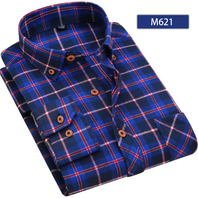 Mens Blue Green Checked Shirt sleeves