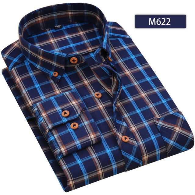Mens Blue Green Checked Shirt sleeves