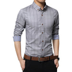 Cotton Dress Shirts Male Long Sleeve Slim Fit Business